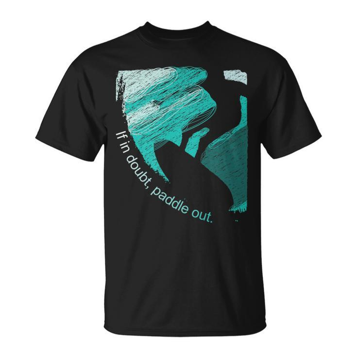 Surfers Blue Tube Wave-Rider Pencil Sketch T-Shirt
