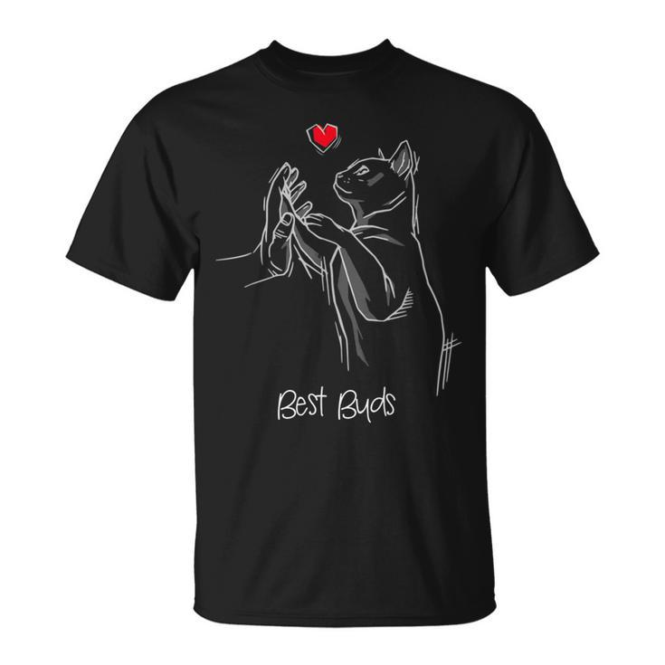 Sweet And Artistic Best Buds Cat Mom Cat Dad Cat Lovers T-Shirt