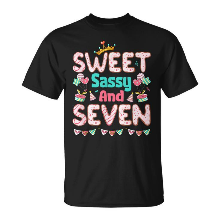 Sweet Sassy And Seven Birthday For Girls 7 Year Old T-Shirt
