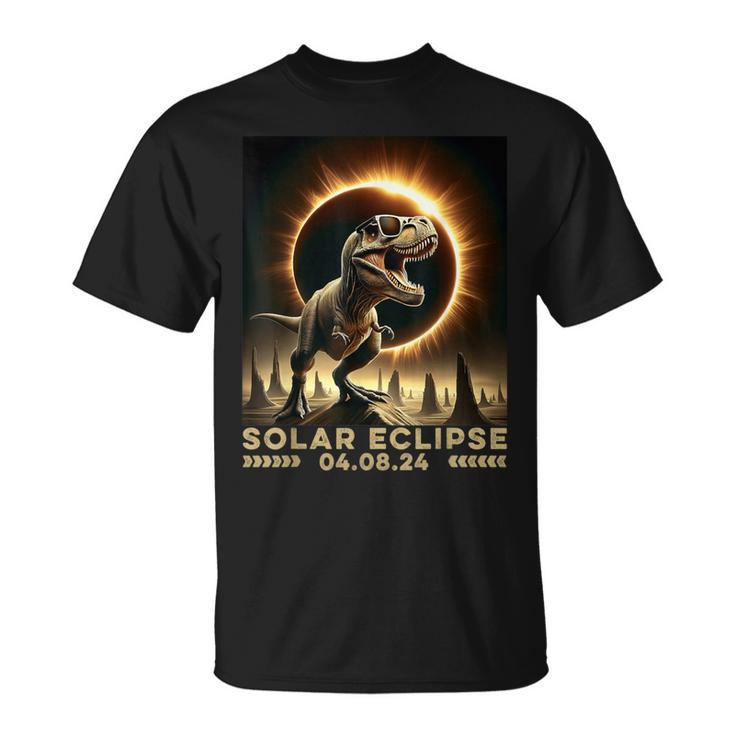 T-Rex Dinosaur Totality April 8 2024 Total Solar Eclipse T-Shirt