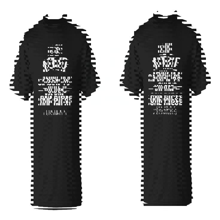 T-Shirt Noir Je Suis Motarde, Pas Princesse Disney Humour Moto