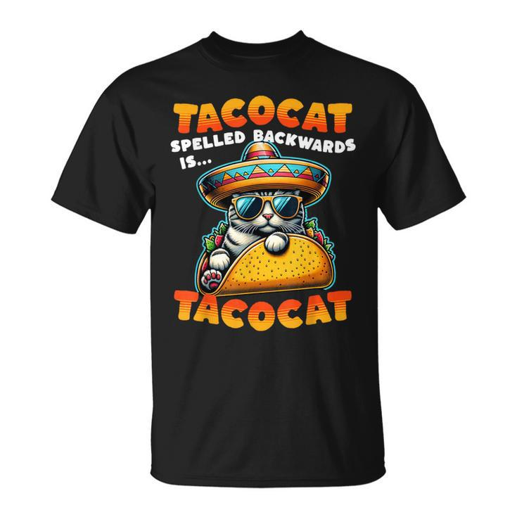 Tacocat Spelled Backwards Is Tacocat Mexican Taco Cat T-Shirt