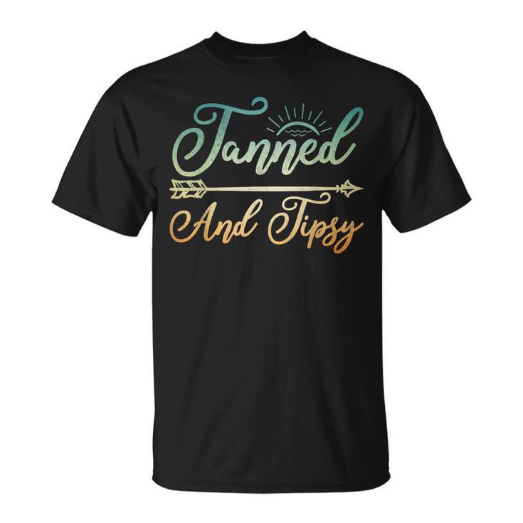 Tanned And Tipsy Tropical Vacation Beach Essentials T-Shirt