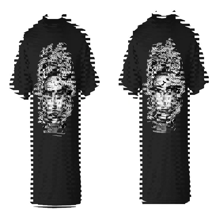 Tatuado Medusa Mitología Griega Work Camiseta unisex