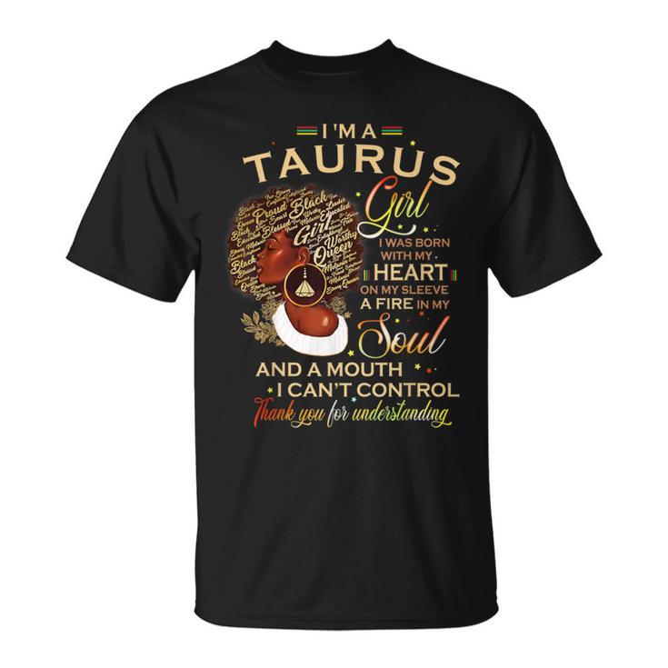 Taurus Girl For Black Melanin Afro Queen T-Shirt