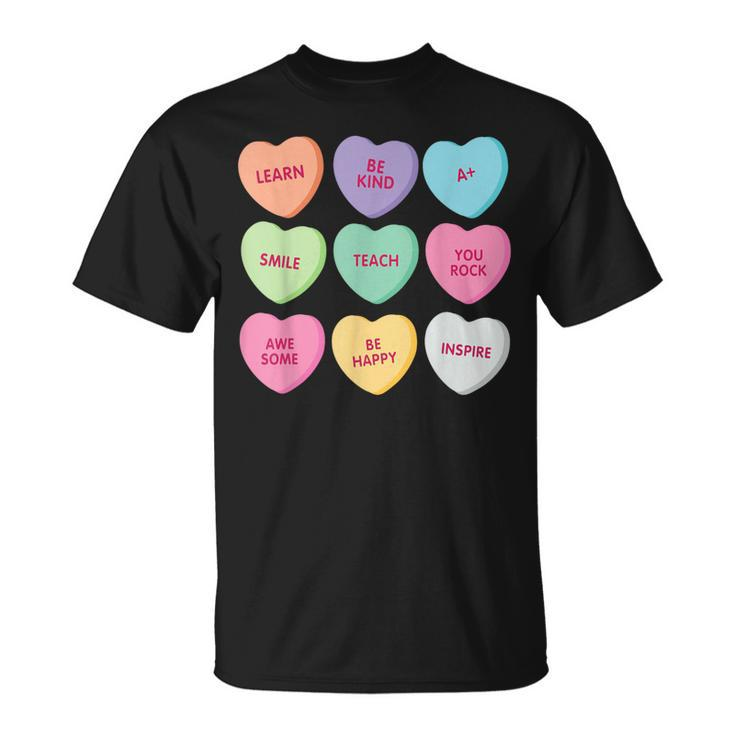 Teacher Valentine's Day Candy Heart School Women T-Shirt