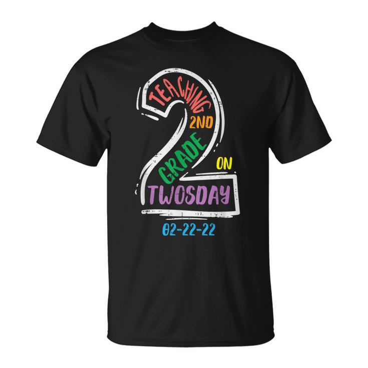 Teaching 2Nd Grade On Twosday 2-22-22 Twos Day Teacher T-Shirt