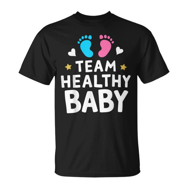Team Healthy Baby Gender Reveal Party Announcement T-Shirt