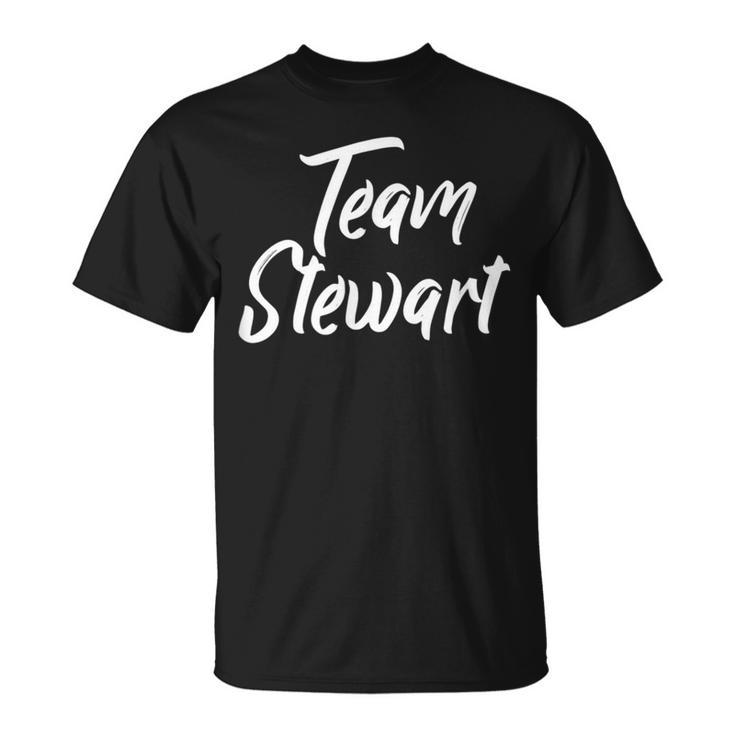 Team Stewart Last Name Of Stewart Family Brush Style T-Shirt