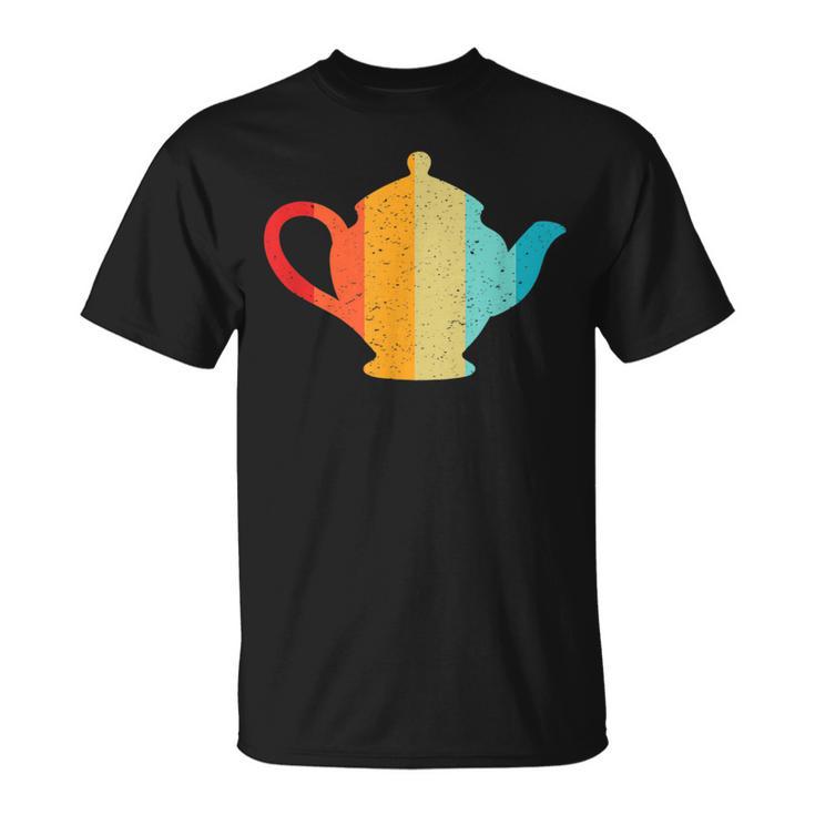 Teapot Silhouette Retro Vintage Style 70S 80S Distressed T-Shirt