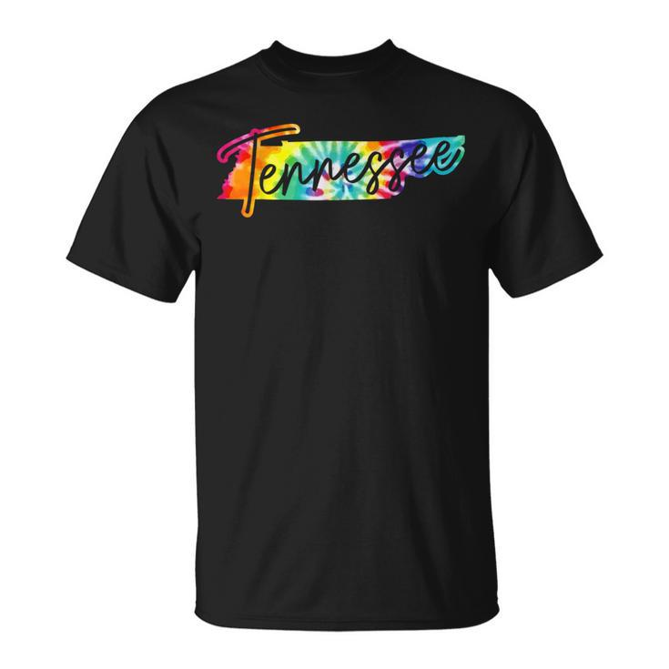 Tennessee Tie Dye State Map Pride Nashville Vintage Retro T-Shirt