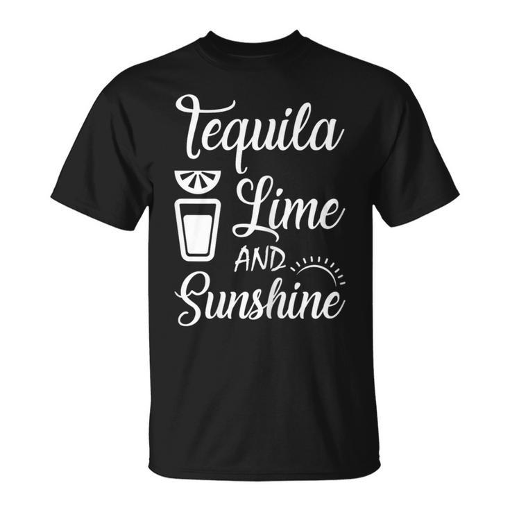 Tequila Lime Sunshine Margarita Vacation Drinking Party T-Shirt