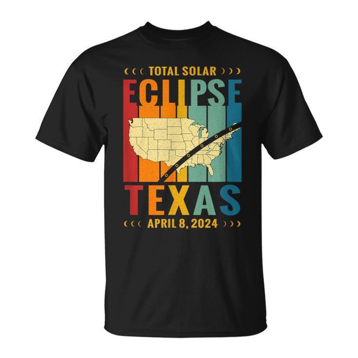 Texas Vintage Path Of Totality Solar Eclipse April 8 2024 T-Shirt