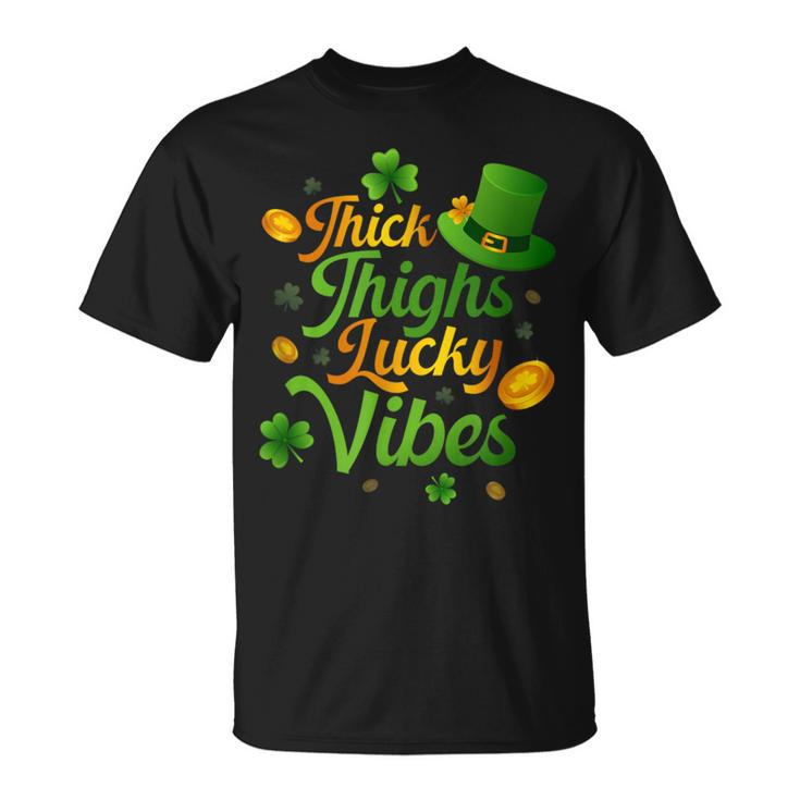 Thick Thighs Lucky Vibes St Patrick's Day T-Shirt