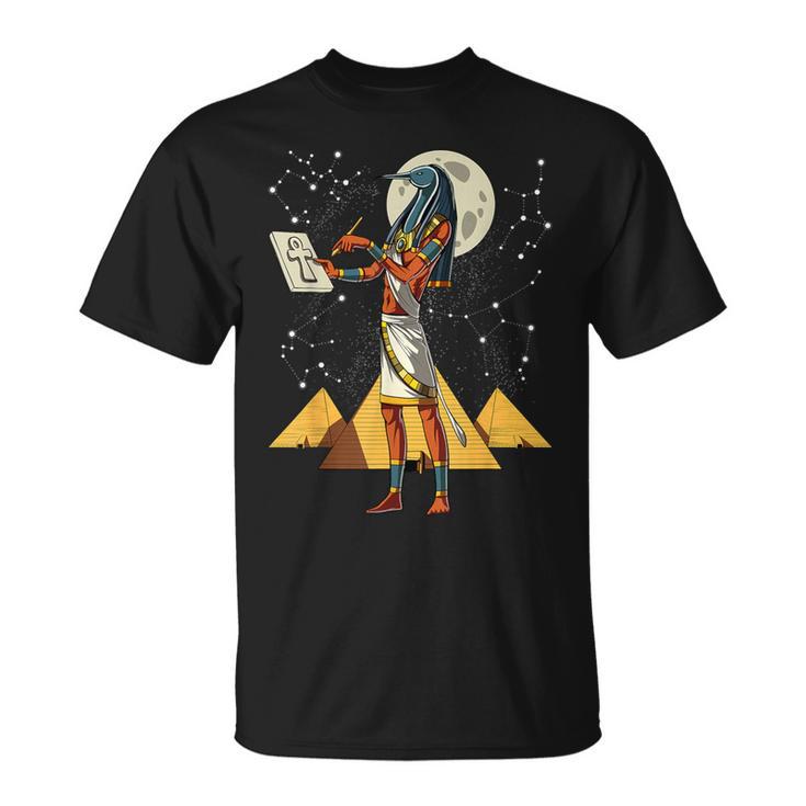 Thoth Egyptian God Ancient Egyptian Pyramids Ankh Symbol T-Shirt