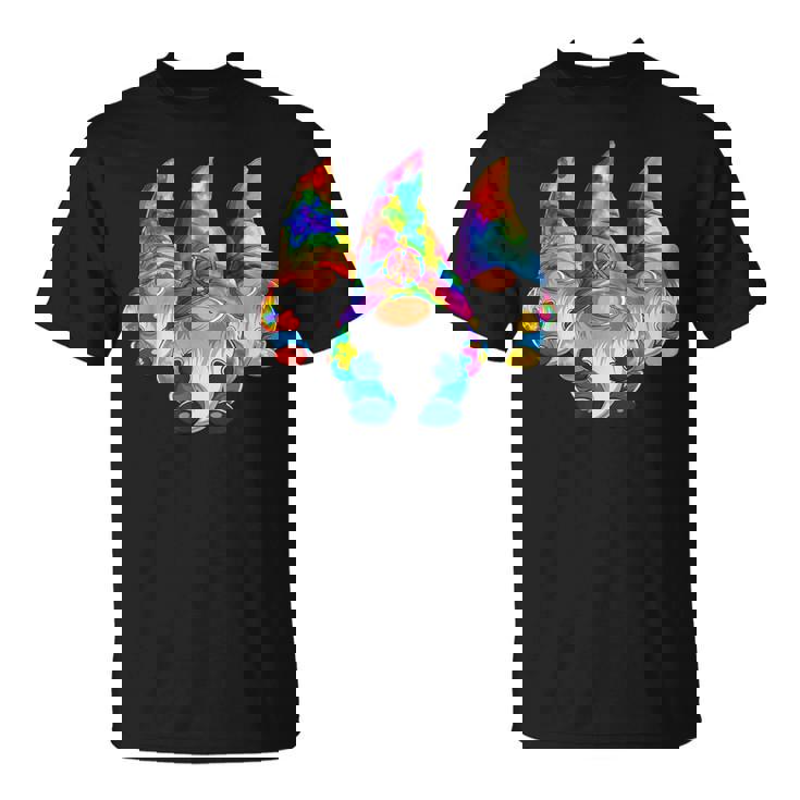 Three Hippie Gnomes Retro Tie Dye Style A Peace Love Gnomies T-Shirt