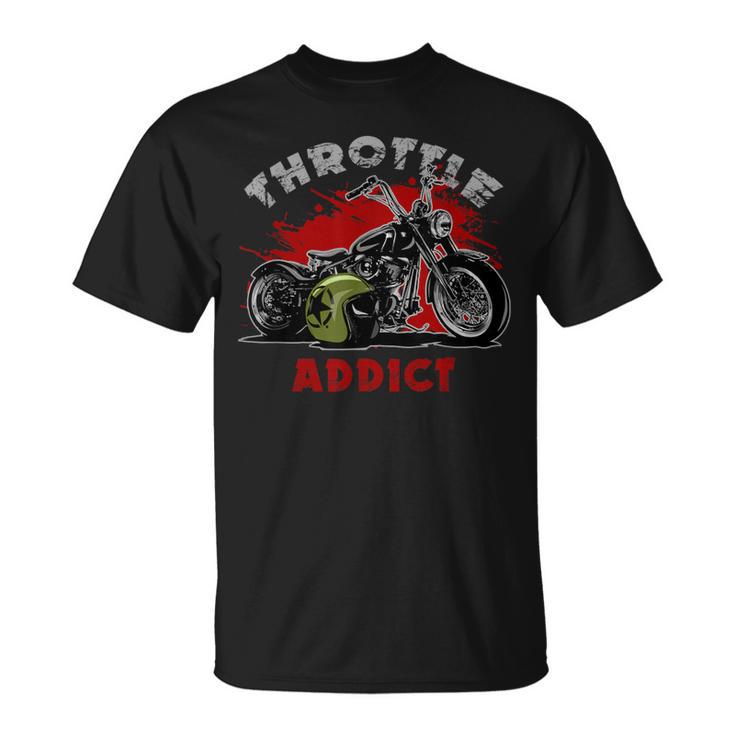 Throttle Addict Awesome Cool Bobber Motorcycle T-Shirt