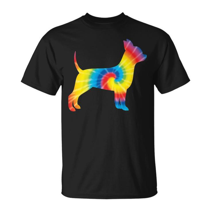 Tie Dye Chihuahua Rainbow Print Dog Pup Hippie Peace T-Shirt