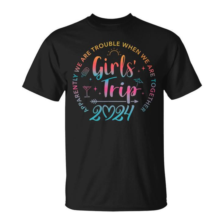 Tie Dye Girls Trip 2024 Trouble When We Are Together T-Shirt
