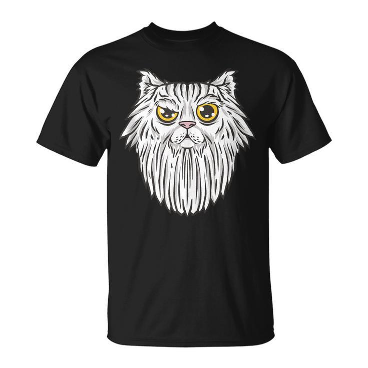 Tiger-Cat Bearded White T-Shirt