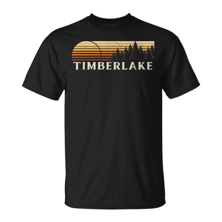 Timberlake Va Vintage Evergreen Sunset Eighties Retro T-Shirt