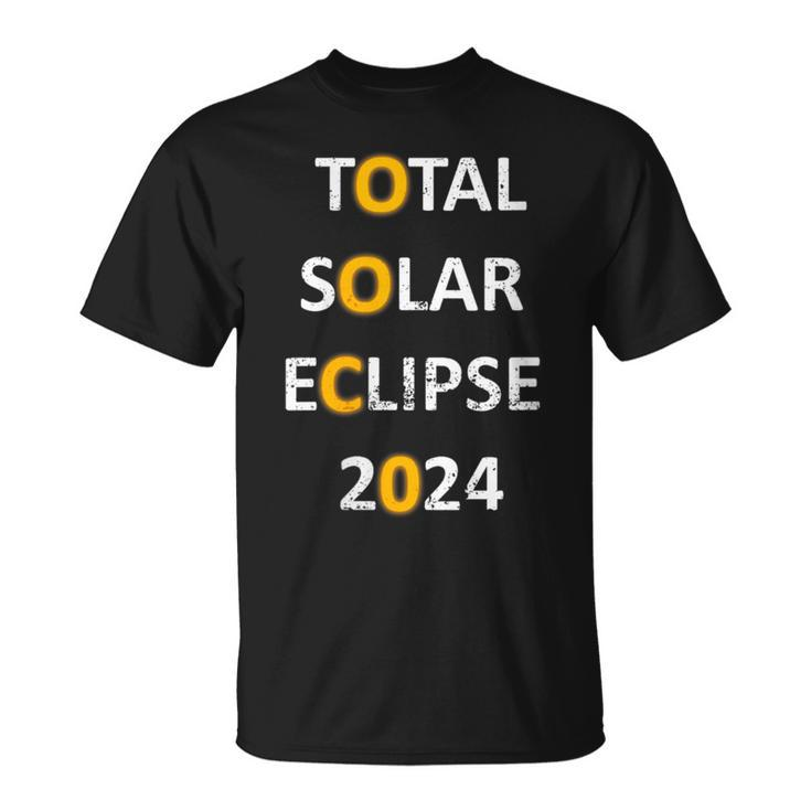 Total Solar Eclipse 2024 America Event Distressed T-Shirt