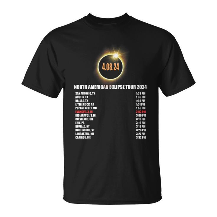 Total Solar Eclipse 2024 April 8Th Evansville Indiana T-Shirt