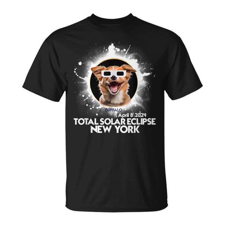 Total Solar Eclipse 2024 Buffalo New York Solar Eclipse Dog T-Shirt