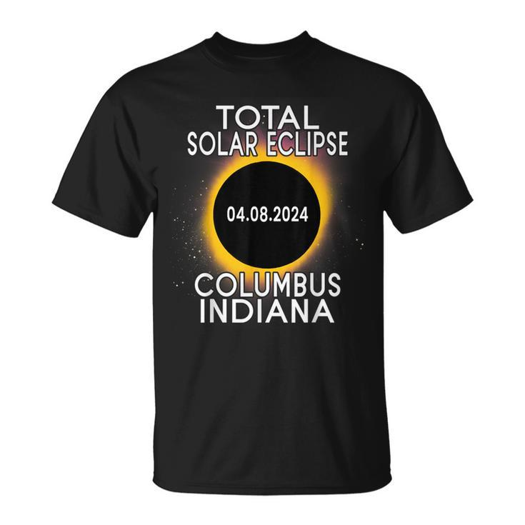 Total Solar Eclipse 2024 Columbus Indiana Path Of Totality T-Shirt