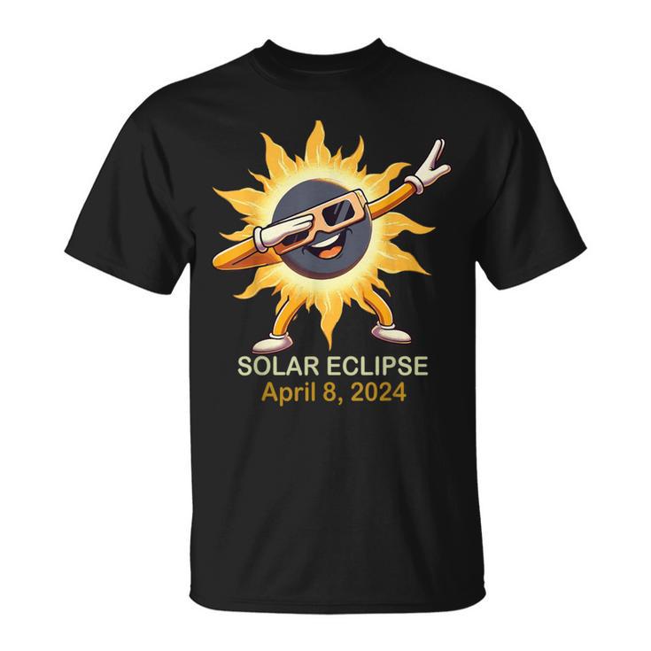 Total Solar Eclipse 2024 Cute Solar Eclipse Dabbing T-Shirt