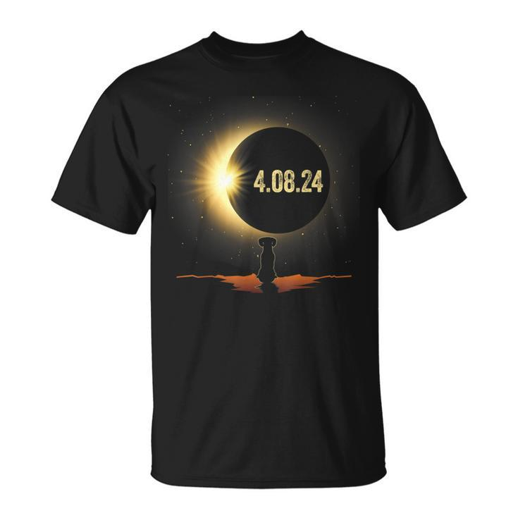 Total Solar Eclipse 2024 Dog Dachshund Dog Lover T-Shirt