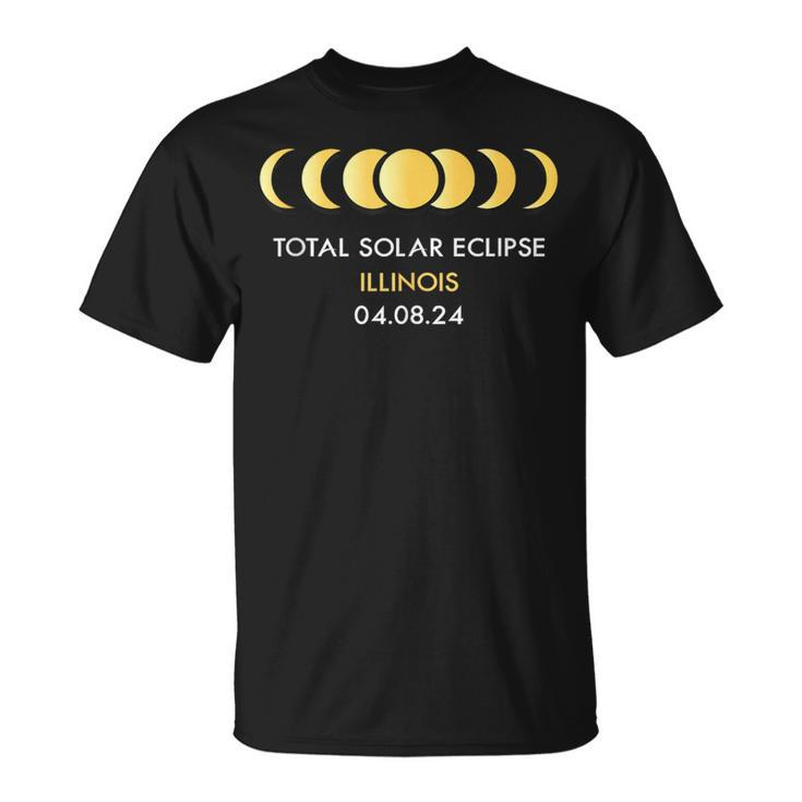 Total Solar Eclipse 2024 Illinois America Totality 040824 T-Shirt