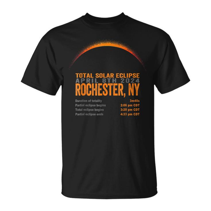 Total Solar Eclipse 2024 Rochester New York Path Of Totality T-Shirt