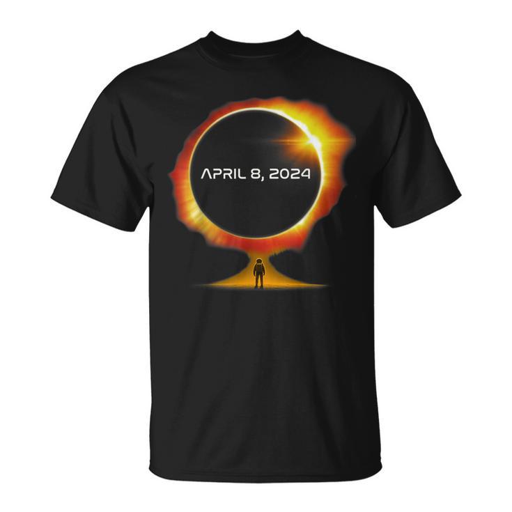 Total Solar Eclipse 2024 Totality Astronaut Family T-Shirt