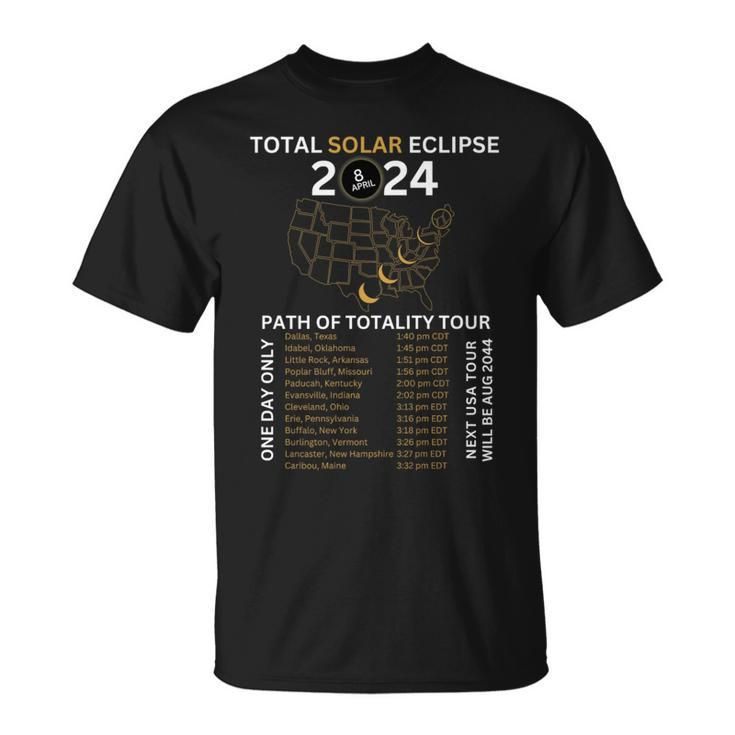 Total Solar Eclipse 2024 Totality Usa Tour T-Shirt