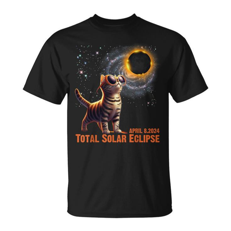 Total Solar Eclipse 2024 Tour Of America 040824 Cat Lover T-Shirt