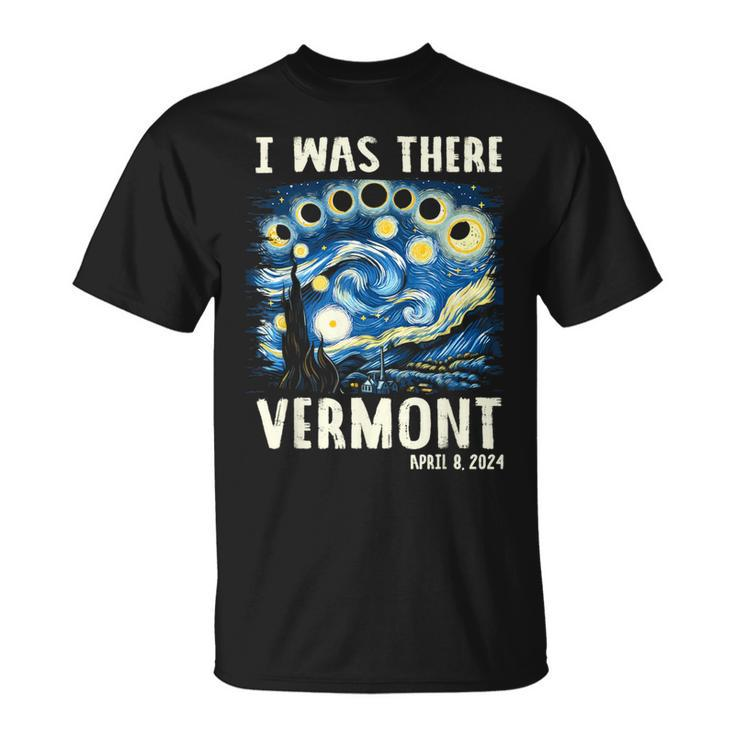 Total Solar Eclipse 2024 Vermont Starry Night Painting T-Shirt