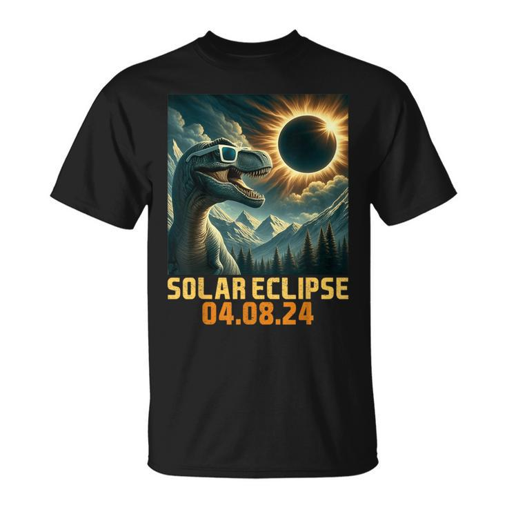 Total Solar Eclipse April 8 2024Rex Dinosaur Boys Toddler T-Shirt