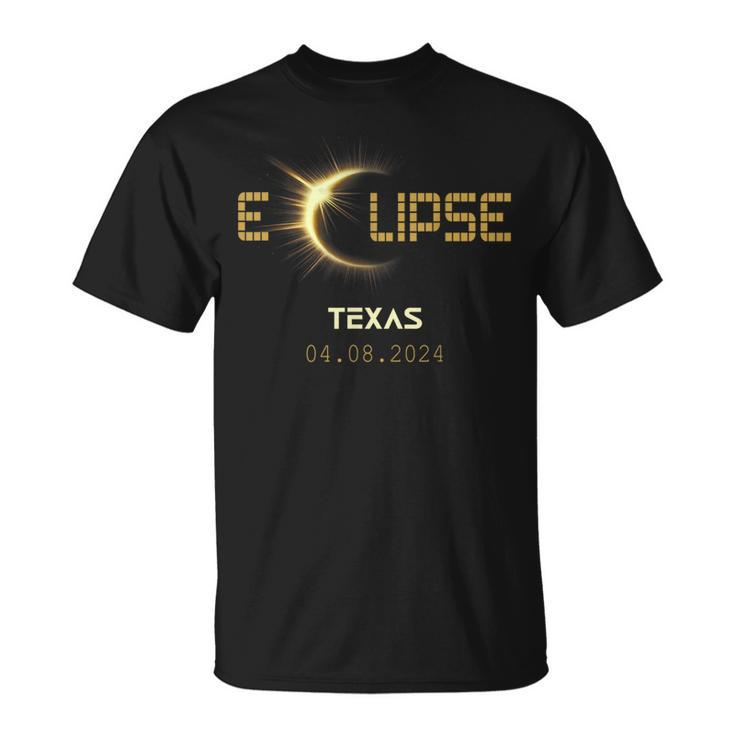 Total Solar Eclipse Texas Totality Usa April 8Th 2024 Texas T-Shirt