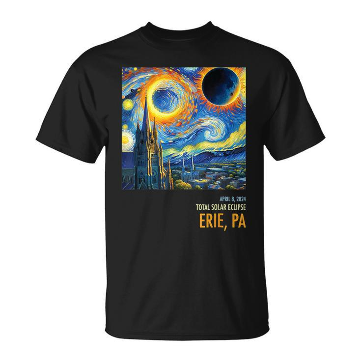 Totality Total Solar Eclipse 04 8 2024 Erie Pa Starry Night T-Shirt