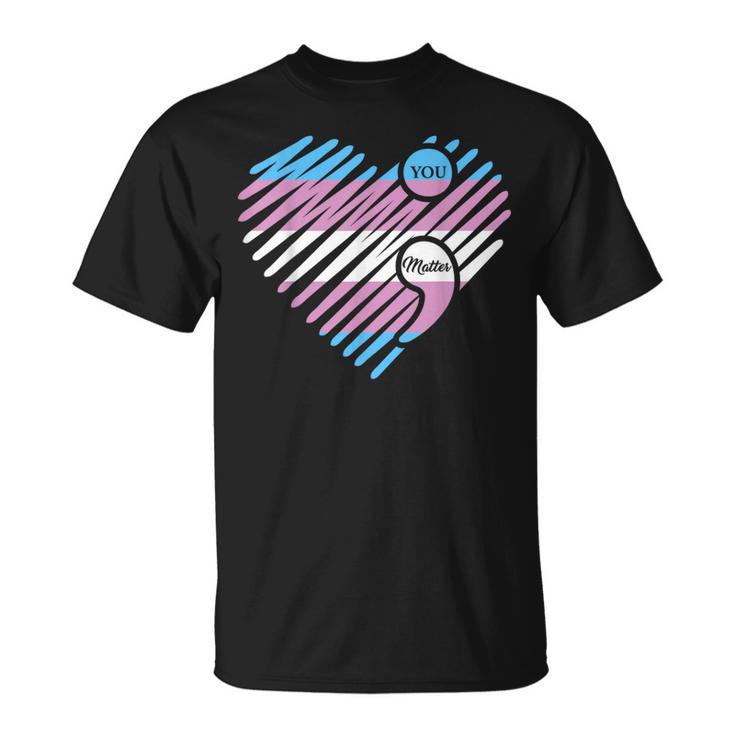 Transgender Heart Pride Flag Lgbtq Inspirational Lgbt T-Shirt