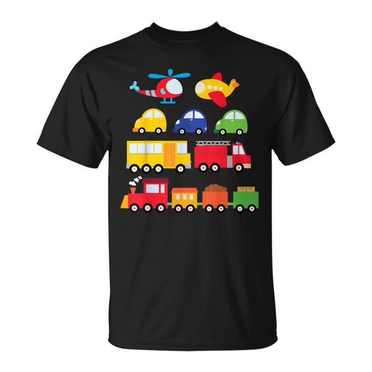 Transportation Trucks Cars Trains Planes Helicopters Toddler T-Shirt