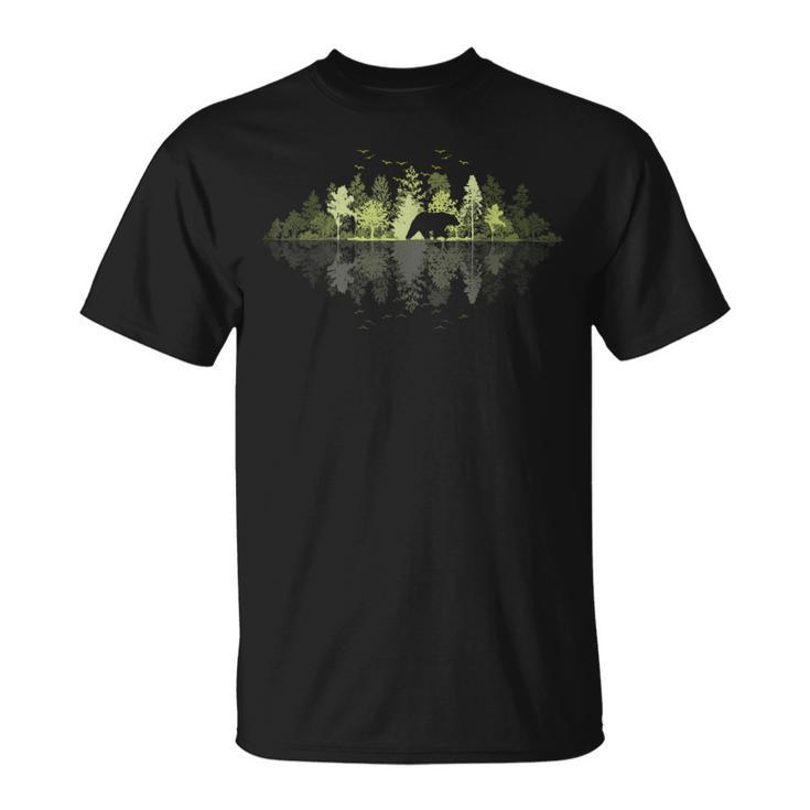 Trees Reflection Wildlife Nature Animal Bear Outdoor Forest T-Shirt