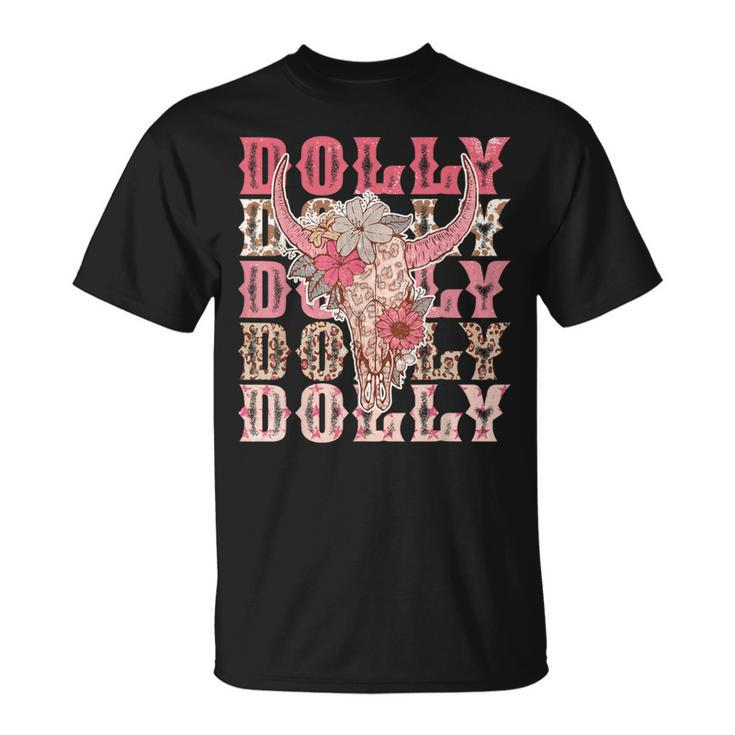 Trendy Dolly First Name Guitar Pink Cowgirl Western T-Shirt