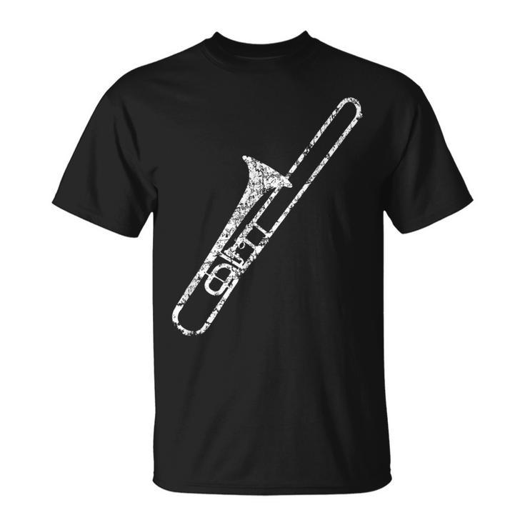 Trombone Vintage White Trombonist T-Shirt