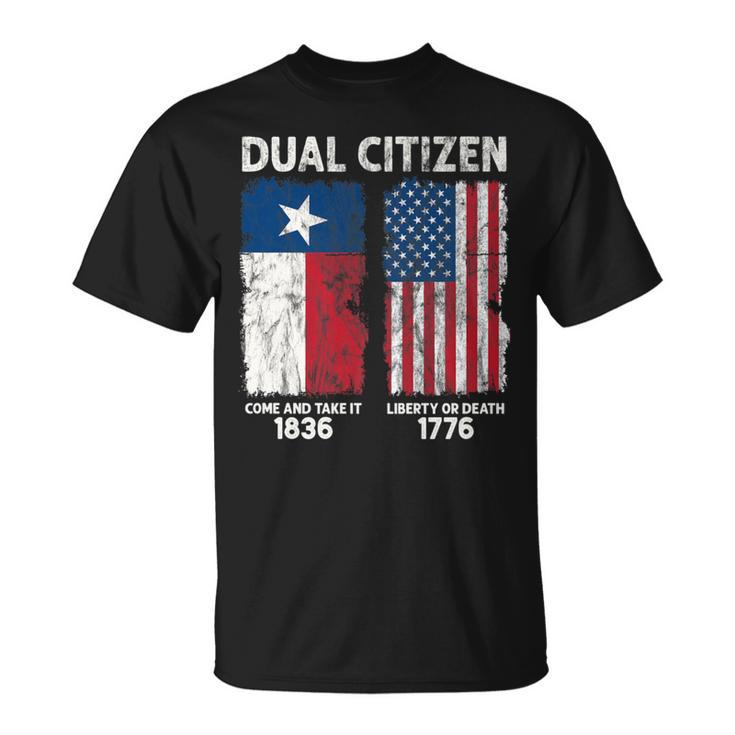 True Texan Dual Citizen Love Texas And America Vintage T-Shirt
