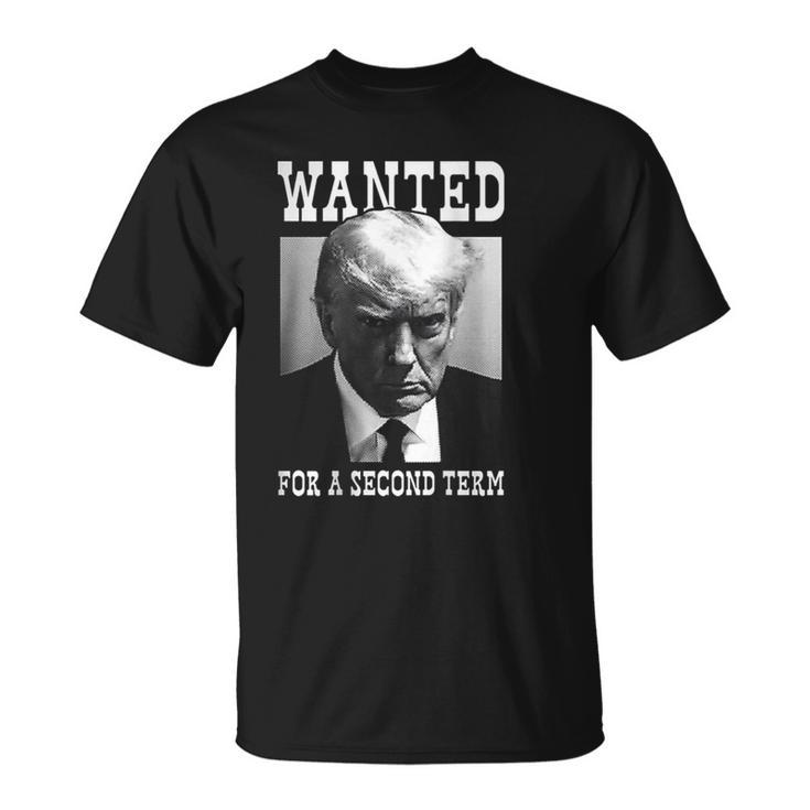 Trump Hot Wanted For Second Term 2024 On Back T-Shirt