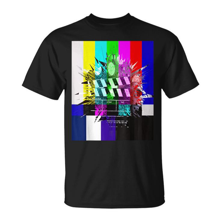 Tv Test Pattern Color Bars Tv Static And Vintage Tv T-Shirt