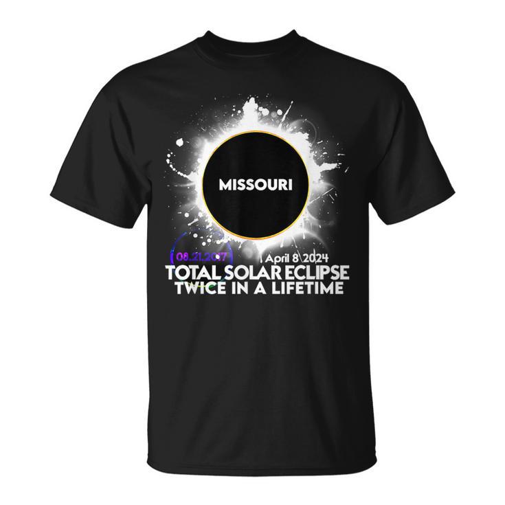 Twice In A Lifetime Missouri Total Solar Eclipse 2024 T-Shirt