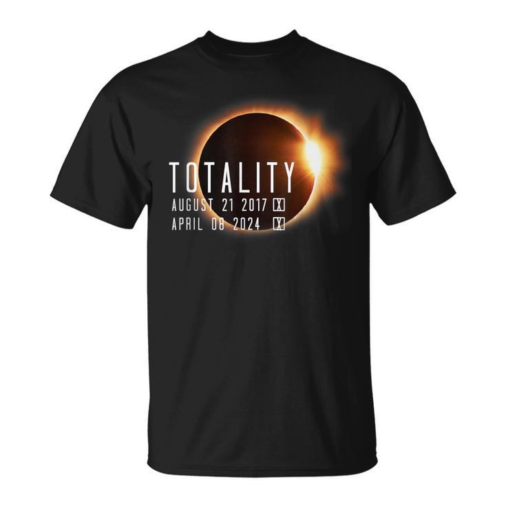 Twice In A Lifetime Totality Solar Eclipse 2017 & 2024 T-Shirt | Mazezy